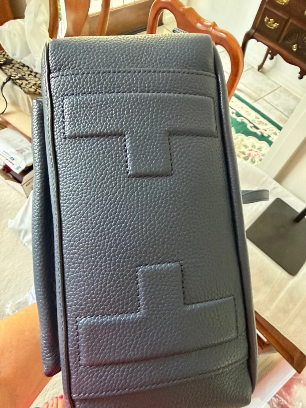 EUC Tory Burch Navy Thea Pebbled Leather Backpack